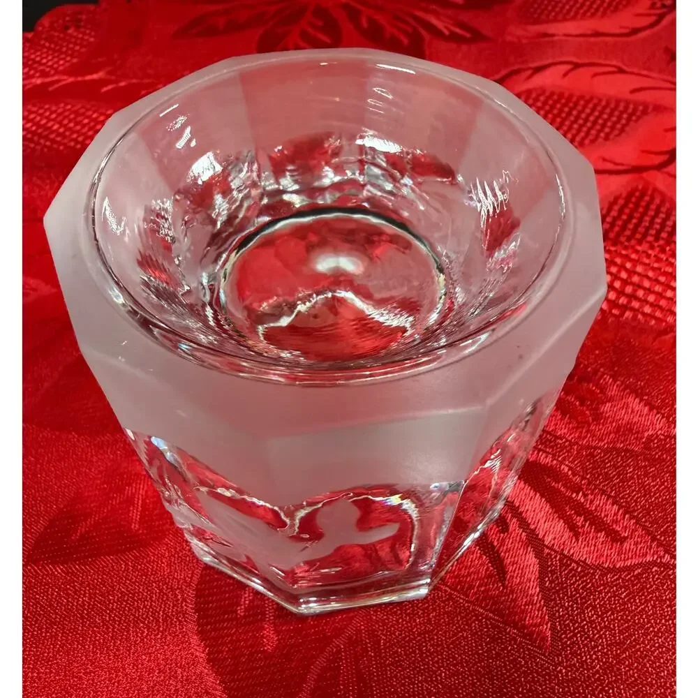 Vintage Studio Nova Holiday Bells Heavy Christmas Crystal Votive Candle Holder